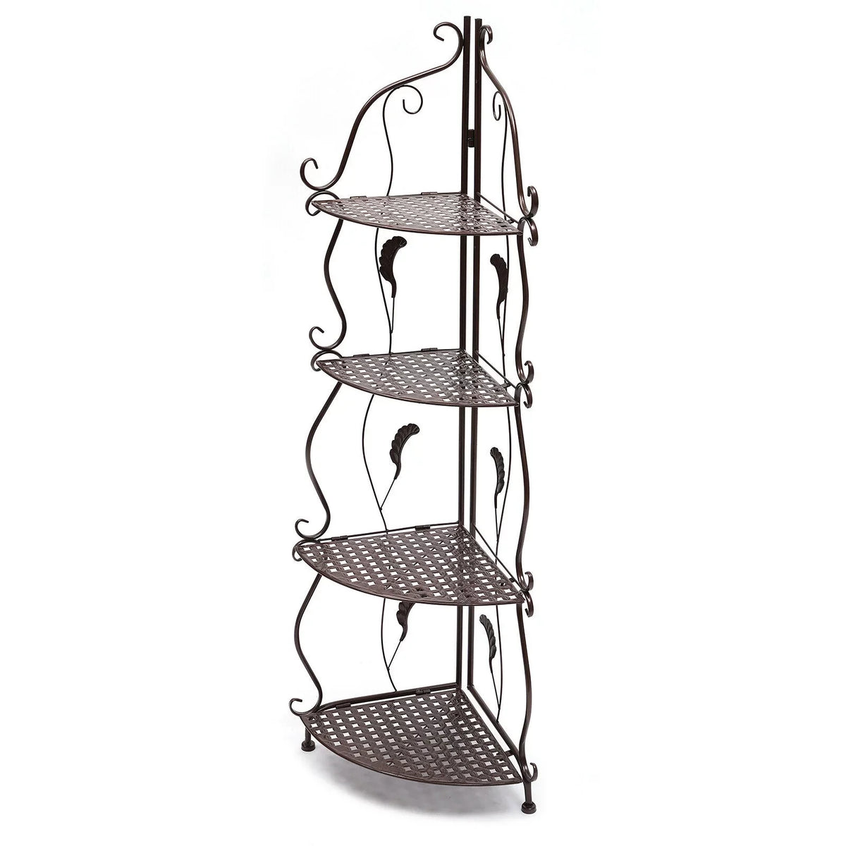4-Tier Balcony Plant Pot Rack Corner Storage Shelf Folding Flower Stand