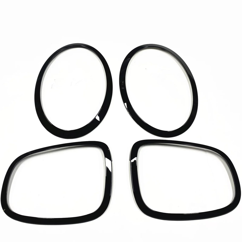 Grille Frame + Front & Rear Fog Light Cover Trim For Mini Cooper S F55 F56 F57 Black