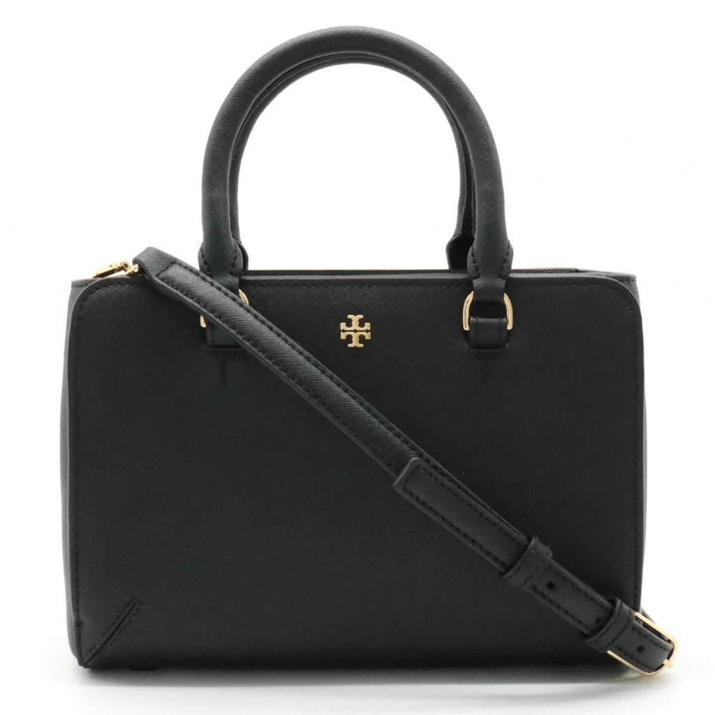 Pre-Owned TORY BURCH Tory Burch Handbag Shoulder Bag Leather Black (Like New)