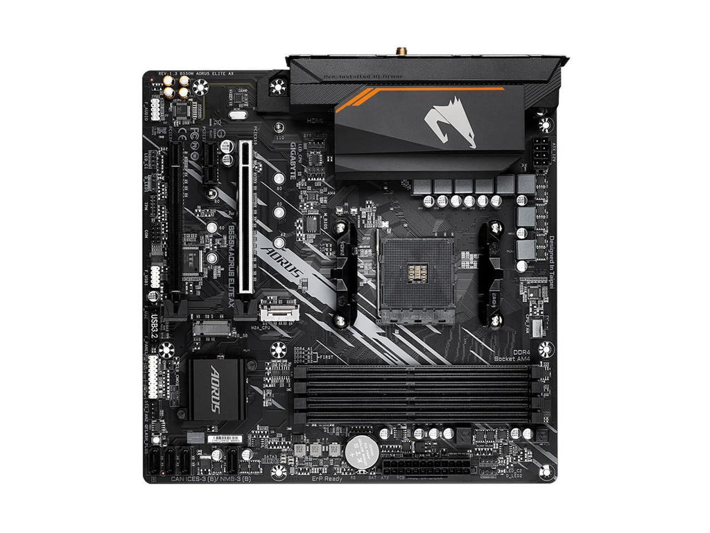 GIGABYTE B550M AORUS ELITE AX (rev 1.3) AM4 B550 Micro-ATX Motherboard with Single M.2, SATA 6Gb/s, USB 3.2 Gen 1, Realtek GbE LAN, PCIe 4.0