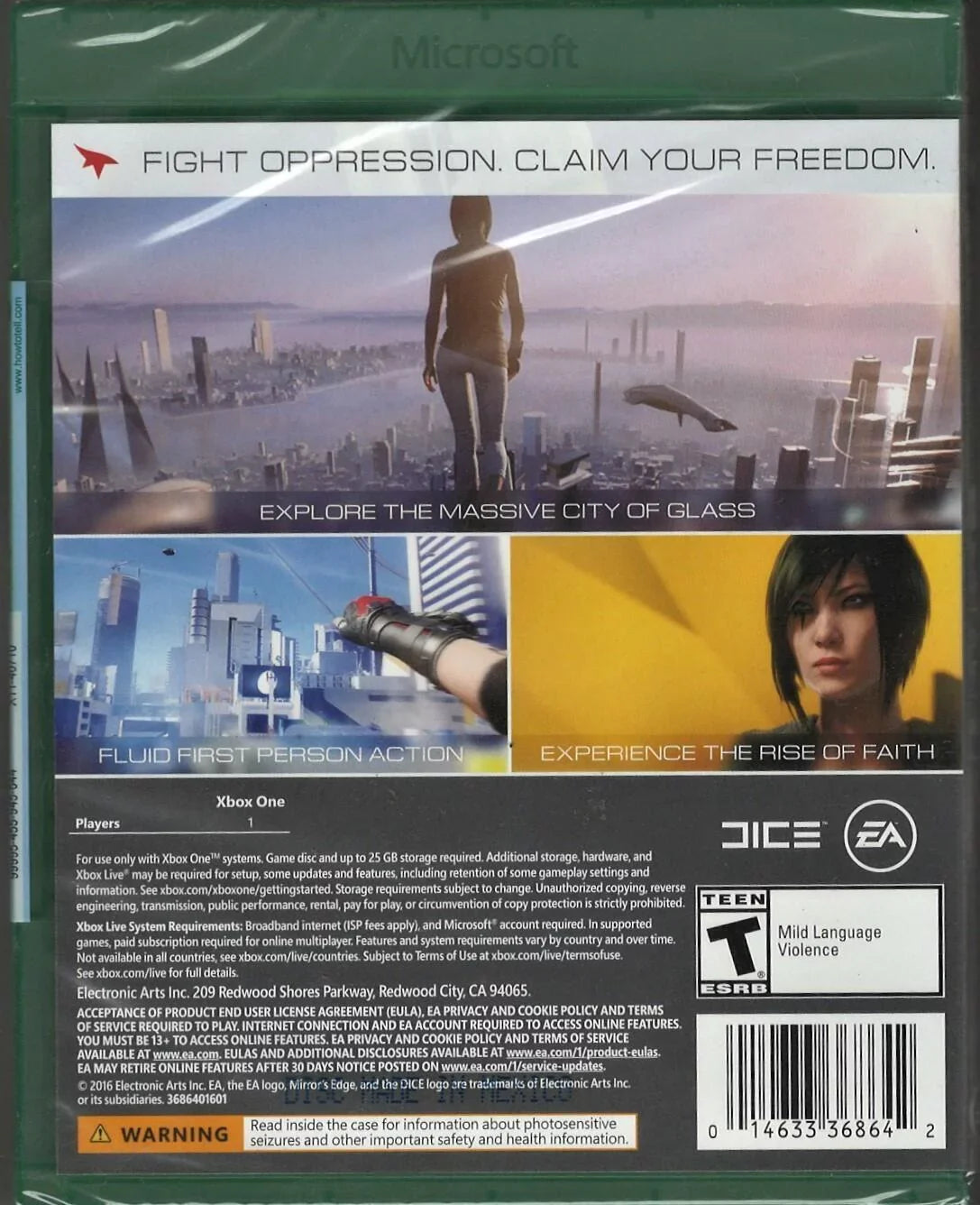 Mirror''s Edge Catalyst Xbox One (Brand New Factory Sealed US Version) Xbox One,-0014633368642