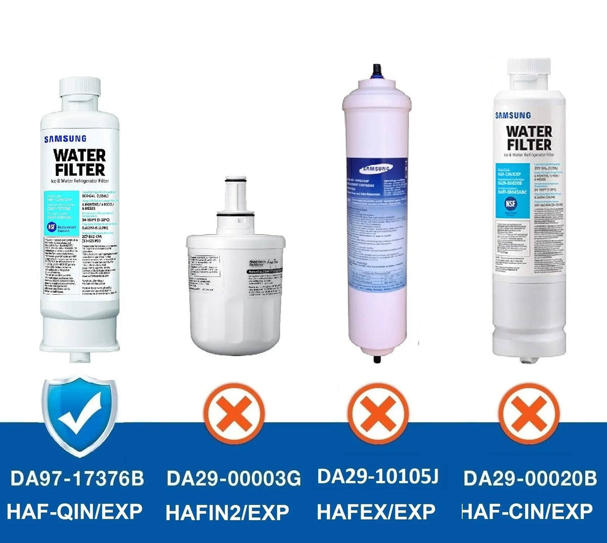 Fit for DA97-17376B HAF-QIN, HAF-QIN/EXP, /AA, DA97-08006C Refrigerator Liquid Filter,3 Pack