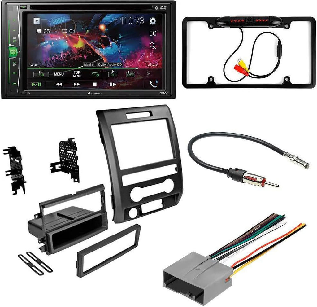 KIT4711 Bundle for 2013-2014 Ford F150 Classic Dash W/ Pioneer AVH-241EX Double DIN Car Stereo with Bluetooth/Backup Camera/Install Kit/in-Dash DVD/CD AM/FM 6.2" Display Digital Media Receiver