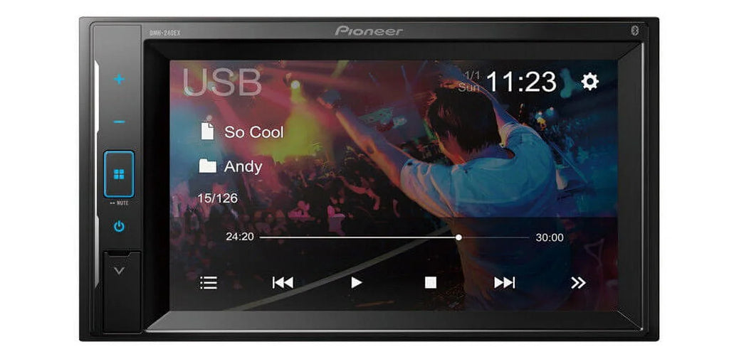 Pioneer DMH-240EX 6.2" Display Car Receiver + Rearview Backup Camera XX-20C Bundle