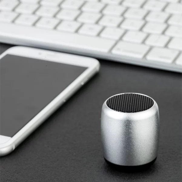 Mini Wireless Speaker for iPhone SE (2022) - Remote Shutter Handsfree Mic Audio Multimedia Rechargeable Silver Z6L Compatible With iPhone SE 2022 (3rd Generation)