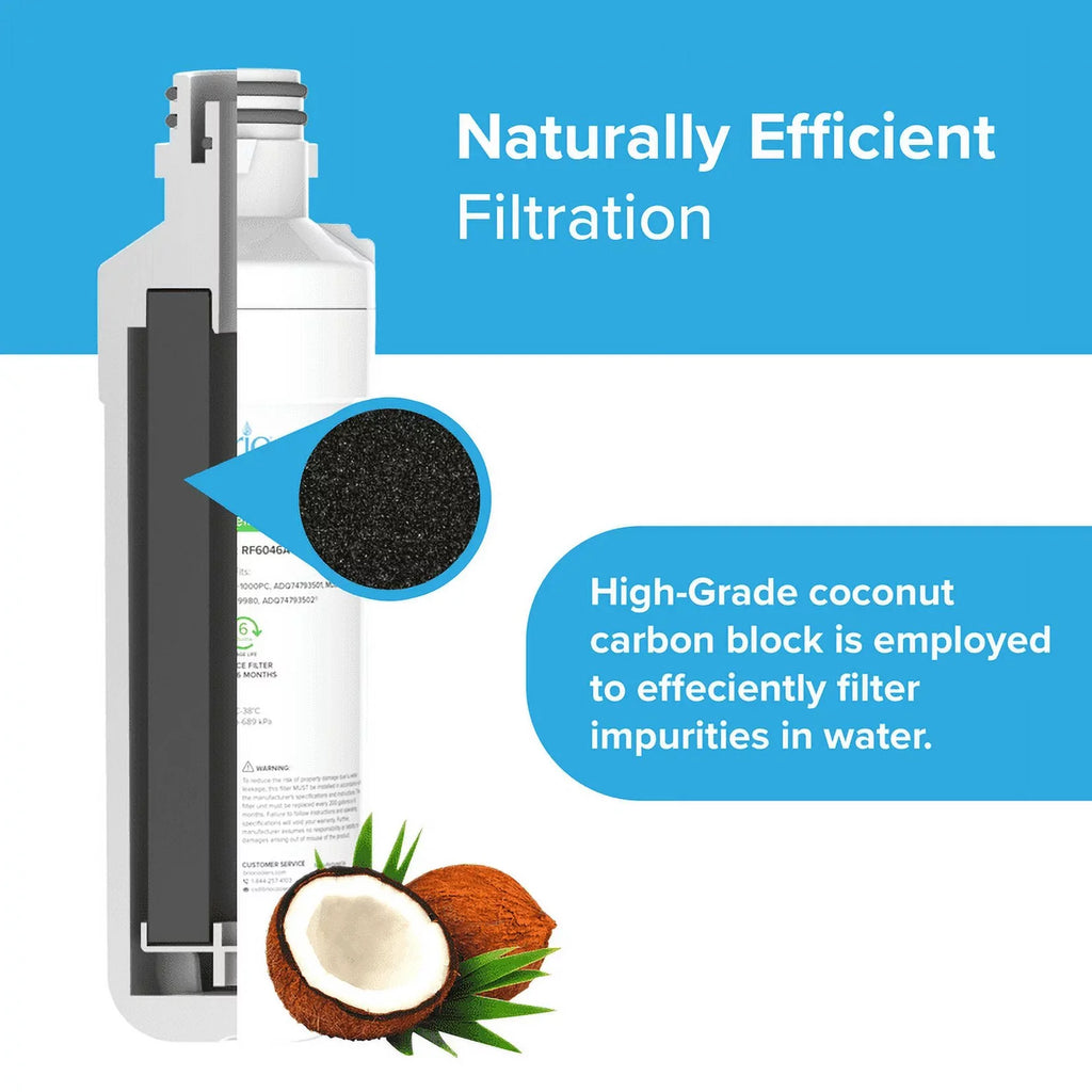 Brio Refrigerator Liquid Filter Replacement 3 Pack Compatible With LGLT1000P, LT1000PC, LT1000PCS, LT-1000PC