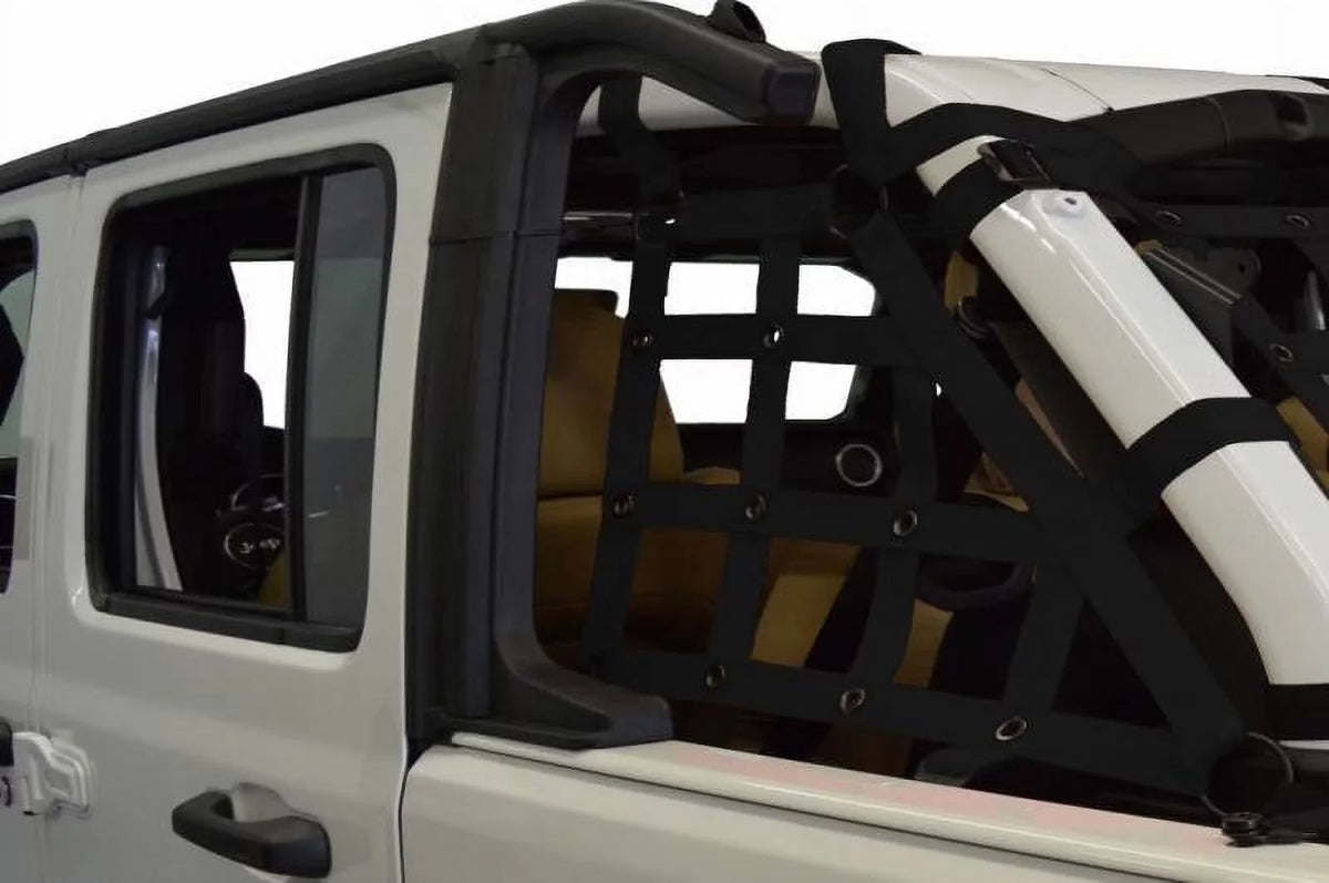 Dirtydog 2018 Fits Jeep Wrangler JLU 4 door Cargo side only Netting Black JL4N18CSBK