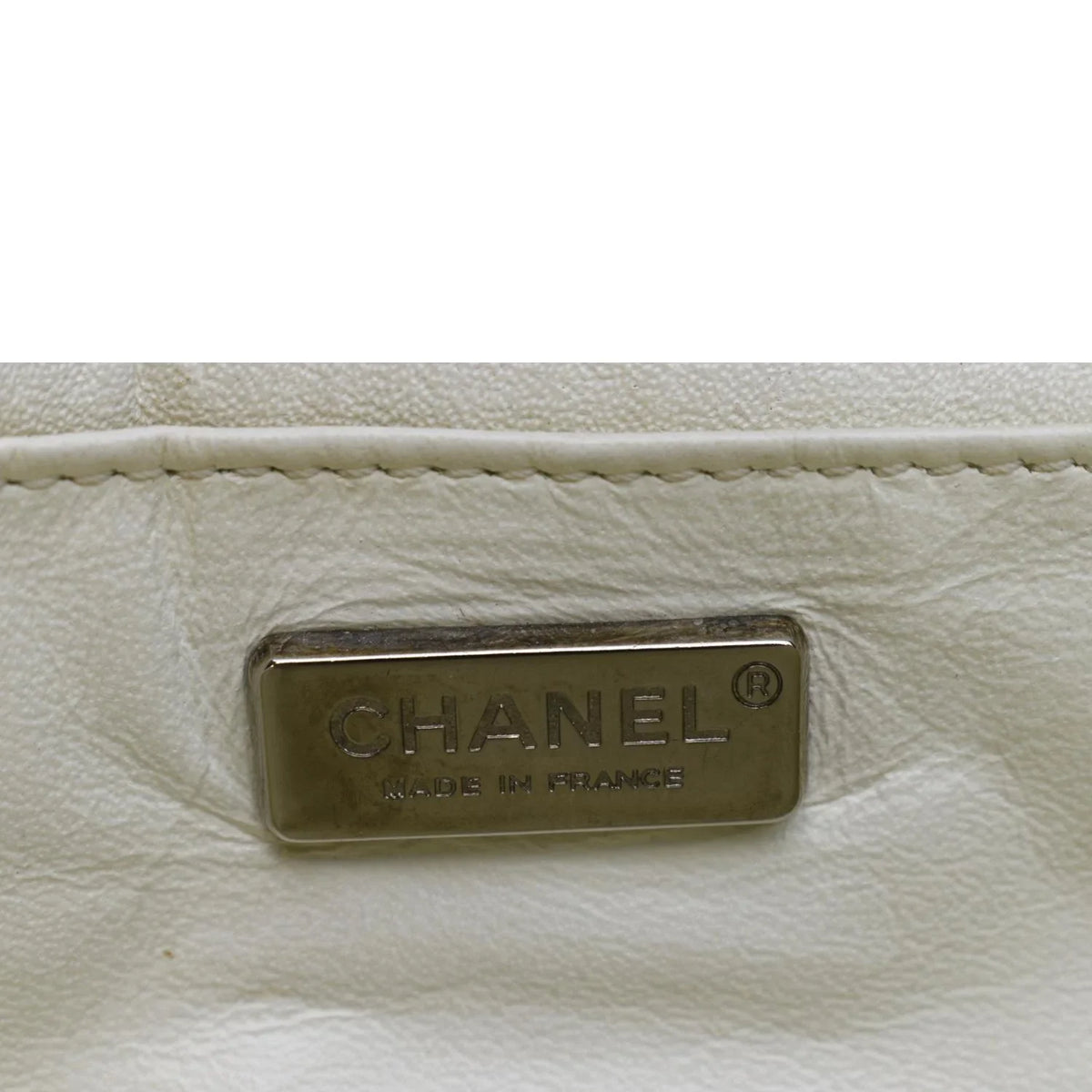 Pre-Owned CHANEL Flap Python Leather Crossbody Bag Ivory