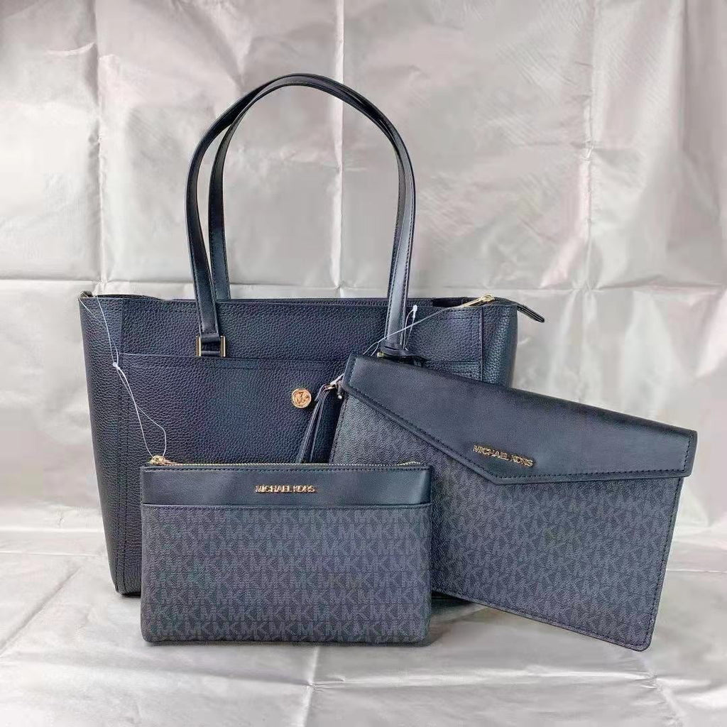 Michael Kors 35T1G5Mt7T Maisie Large Pebbled Leather 3-In-1 Tote Bag In Black Multi
