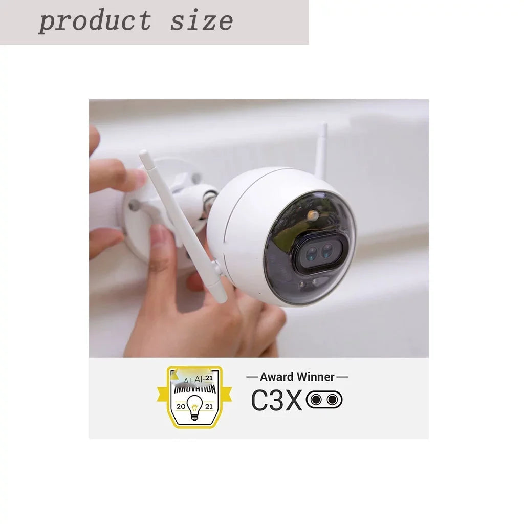 Outdoor Security Camera Dual Lens 1080P, Excellent Color Night Vision, Active Light & Siren Alarm with PIR Motion Detection, Weather Proof, Two-way Talk, the First Dual Lens Security Camera(C3X)
