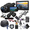 Handycam FDR-AX700 4K HD Video Camera Camcorder + 2 Extra Batteries and Charger + 128GB Memory Card + Case + M