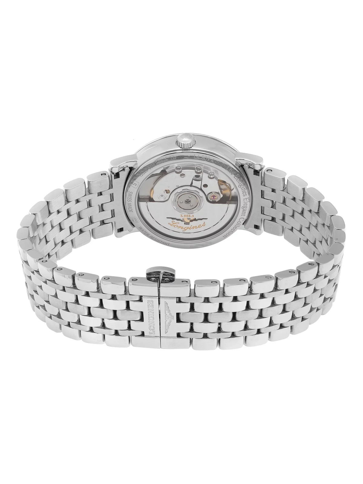 Longines Elegant Stainless Steel White Dial Automatic Ladies Watch L4.809.4.12.6