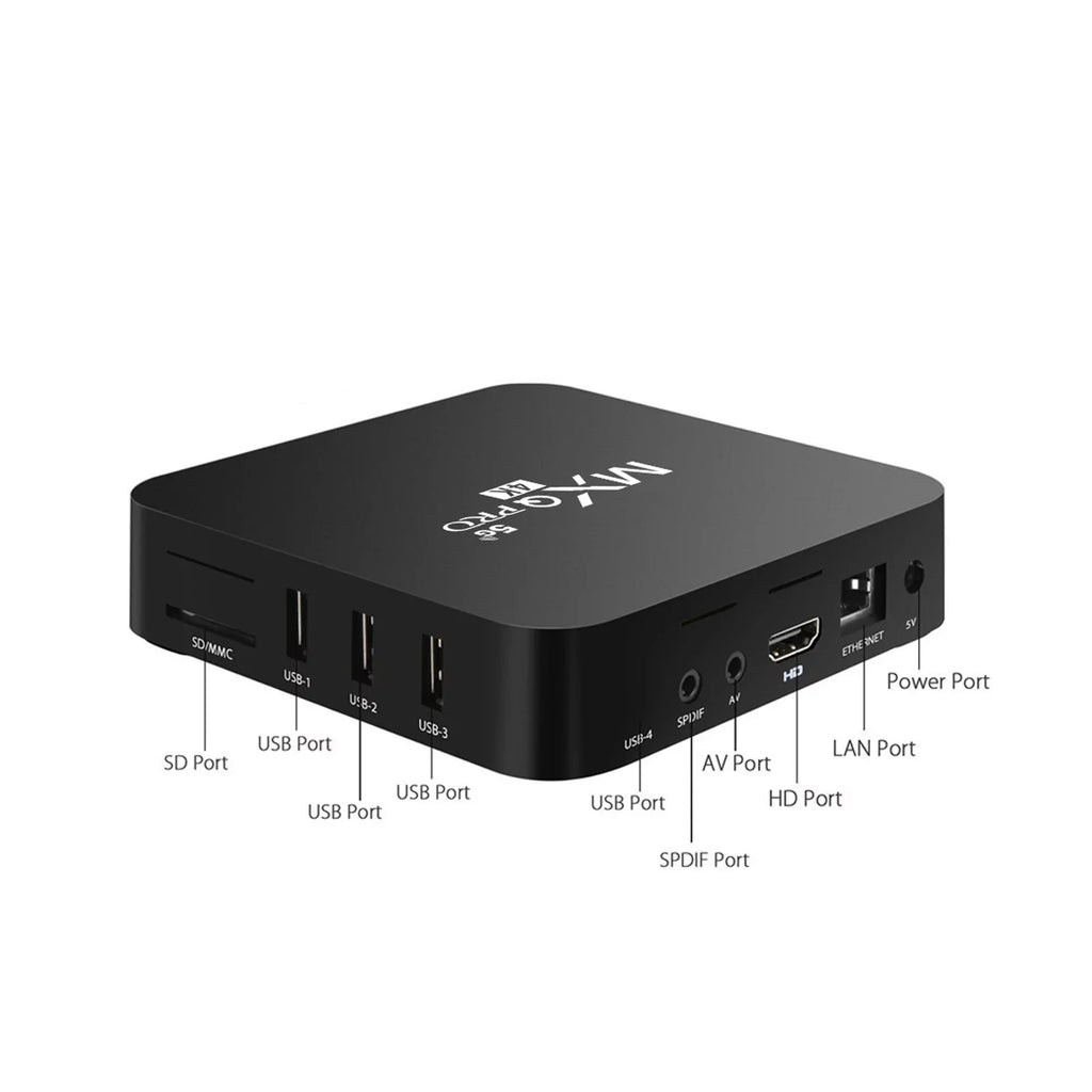 MXQ Pro 5G Android 12.1 TV Box Ram 2GB ROM 16GB Android Smart Box H.265 HD 3D Dual Band 2.4G/5.8G WiFi Quad Core Home Media Player