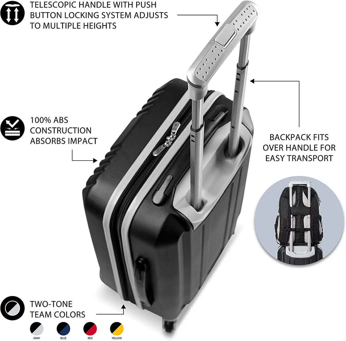 NFL Baltimore Ravens 2-Piece Luggage and Backpack Set