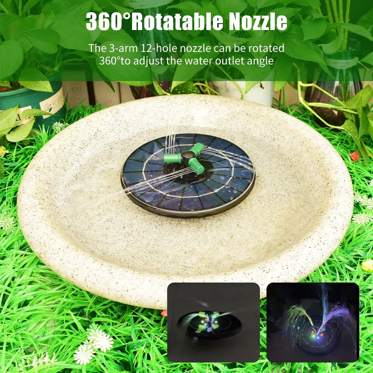 fountain,Battery Auto-shut Off With Rotatable Nozzle With Battery Auto-shut Off 9 Inch Pump With Inch Bath Pond Auto-shut Off 9 Solar Fluid Pump 6w Nozzle Led Solar Brewel Rookin Yaliya