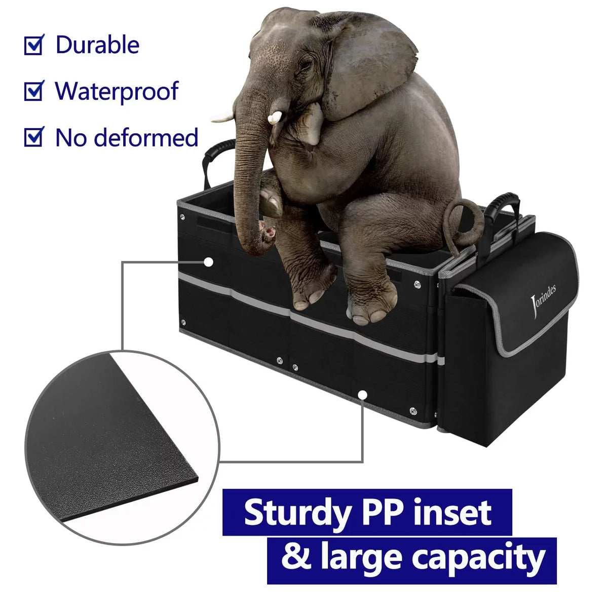 Trunk Organizer for Car with Insulated Leak proof Cooler Bag, Collapsible Fluid Car Organizer 3 Compartments Suitable for Vehicle Sedan, Suv, Truck,Van