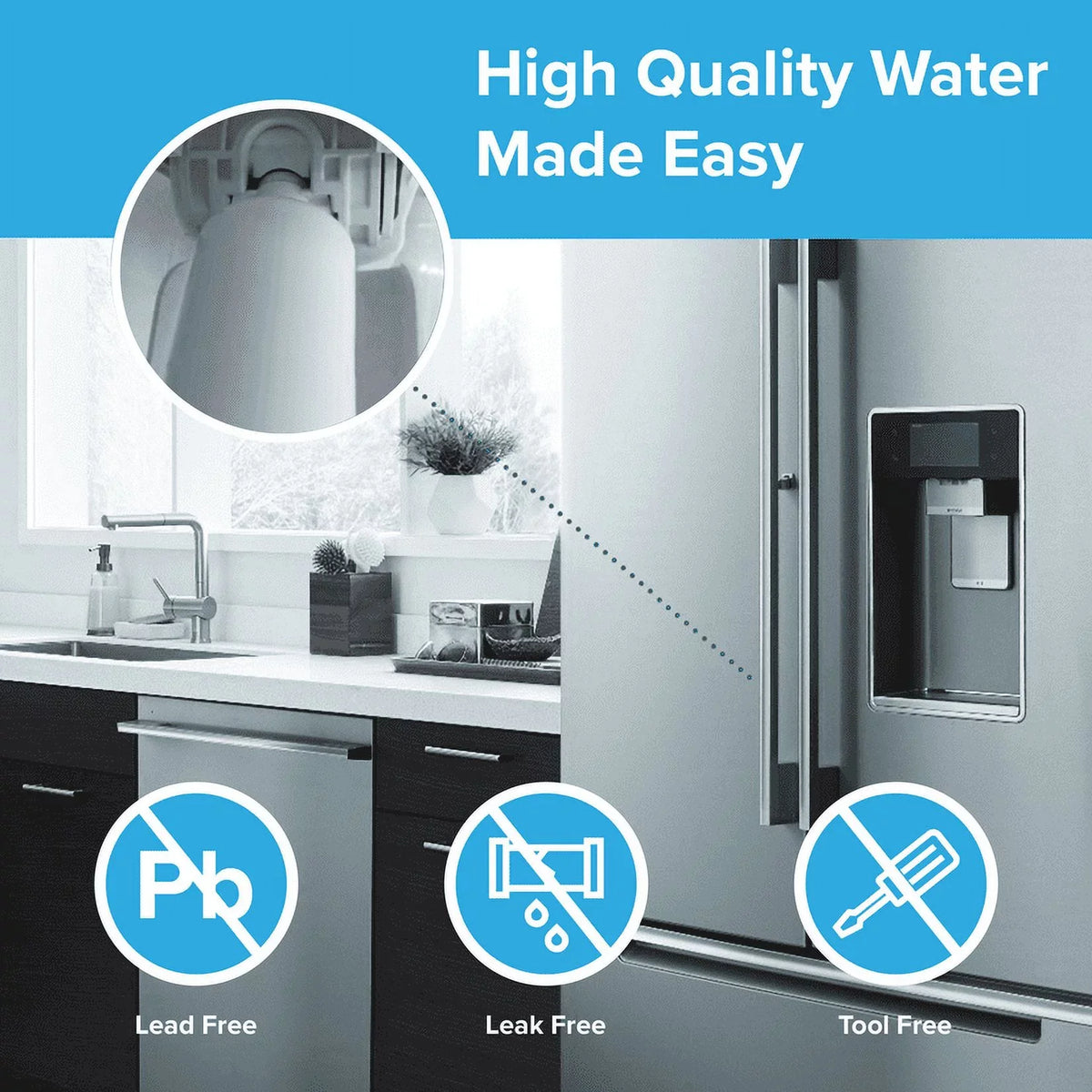 Brio Refrigerator Liquid Filter Replacement 3 Pack Compatible With LGLT1000P, LT1000PC, LT1000PCS, LT-1000PC