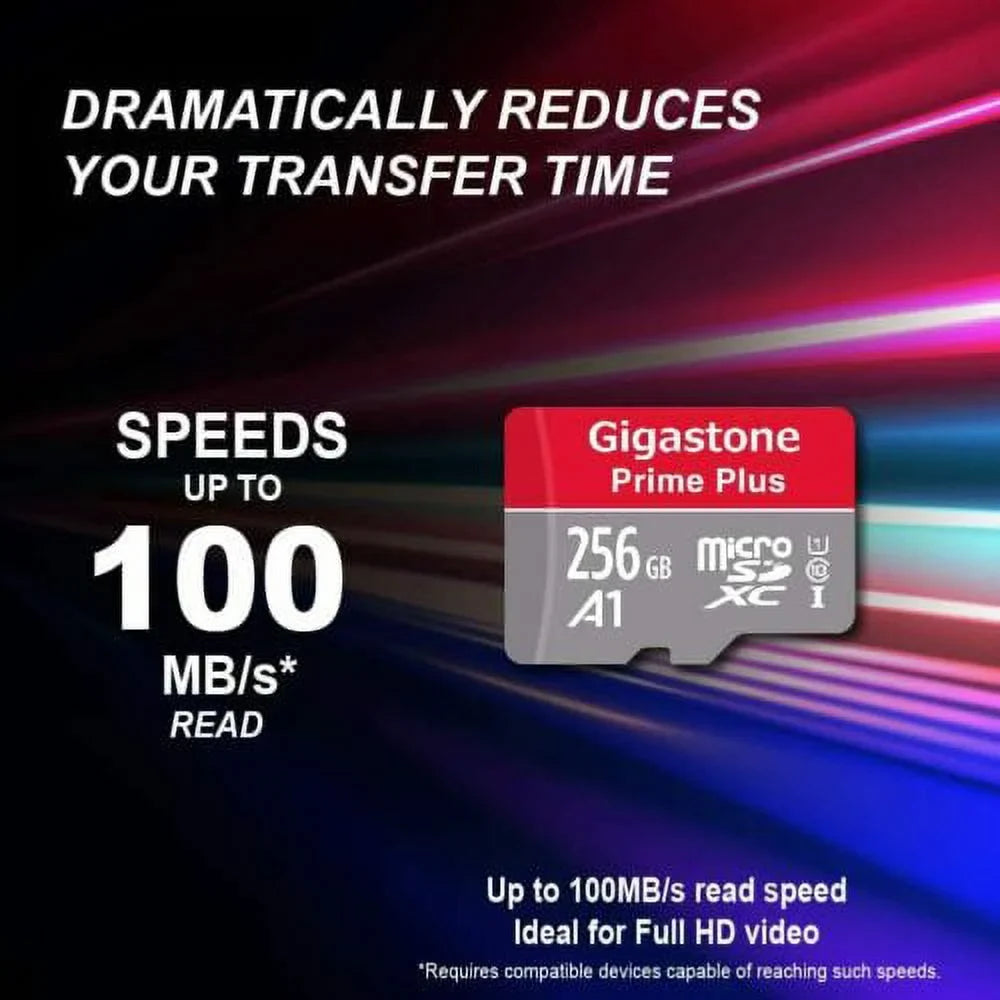 Gigastone 256GB Micro SD Card, Switch / GoPro Compatible Memory Card, UHS-I SDXC