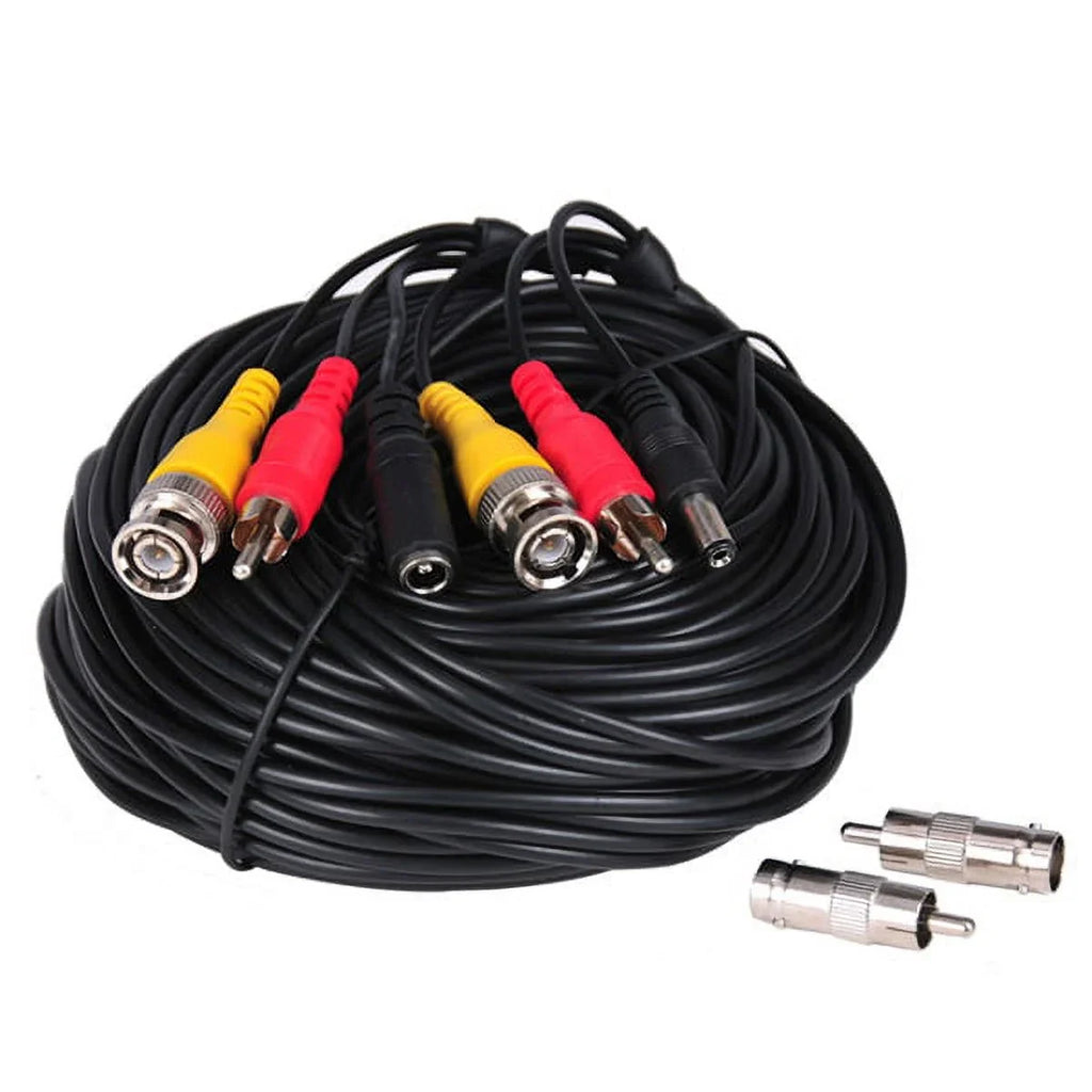 VideoSecu 4 x 50ft Security Camera Audio Video Power Cable BNC RCA Connector Wire Cord for CCTV Surveillance Camera with 4CH 12V DC Power b4k