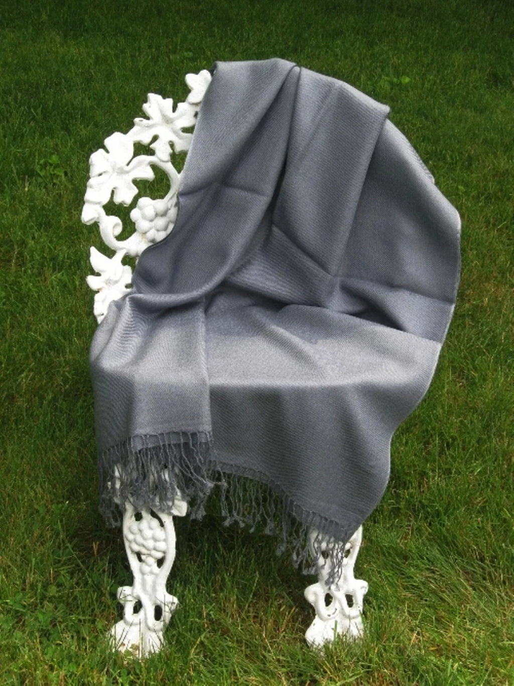 Shawl/Shawls/Scarf/Scarves/Wrap/Stole/Muffler/Cape/Ruana/Blanket/Throw/Pashmina Shawl/Cashmere Scarf/Wool/Silk (Slate Grey Regular Shawl)