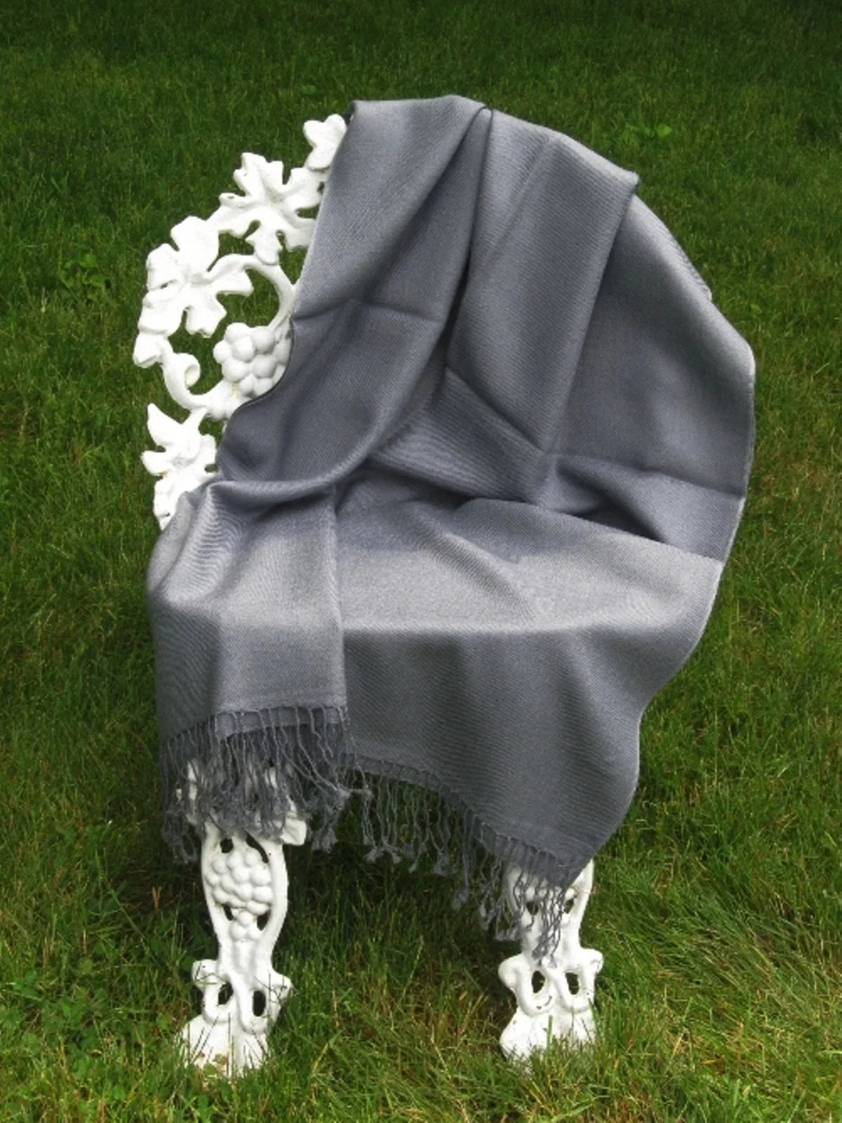 Shawl/Shawls/Scarf/Scarves/Wrap/Stole/Muffler/Cape/Ruana/Blanket/Throw/Pashmina Shawl/Cashmere Scarf/Wool/Silk (Slate Grey Regular Shawl)