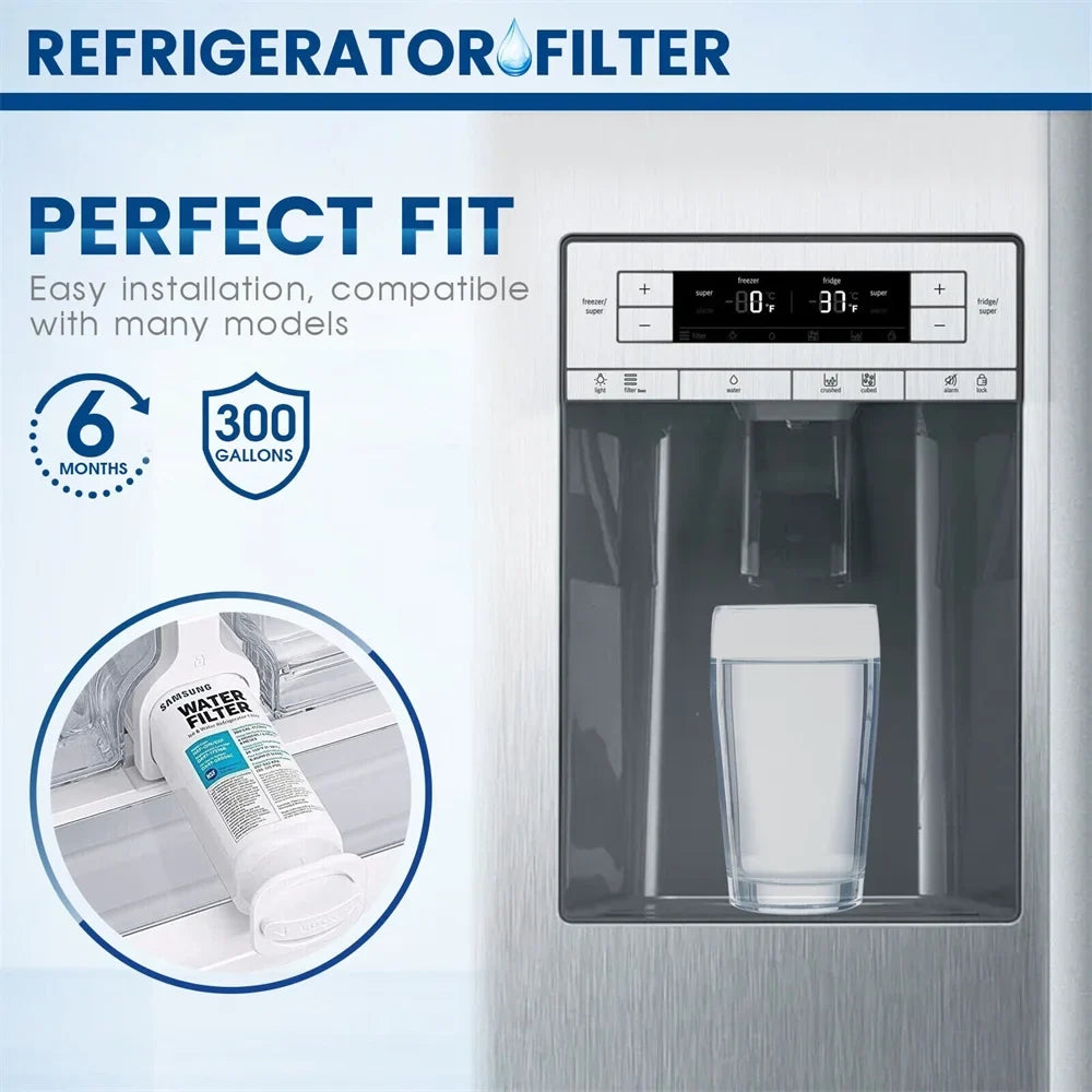 Fit for DA97-17376B HAF-QIN, HAF-QIN/EXP, /AA, DA97-08006C Refrigerator Liquid Filter,3 Pack