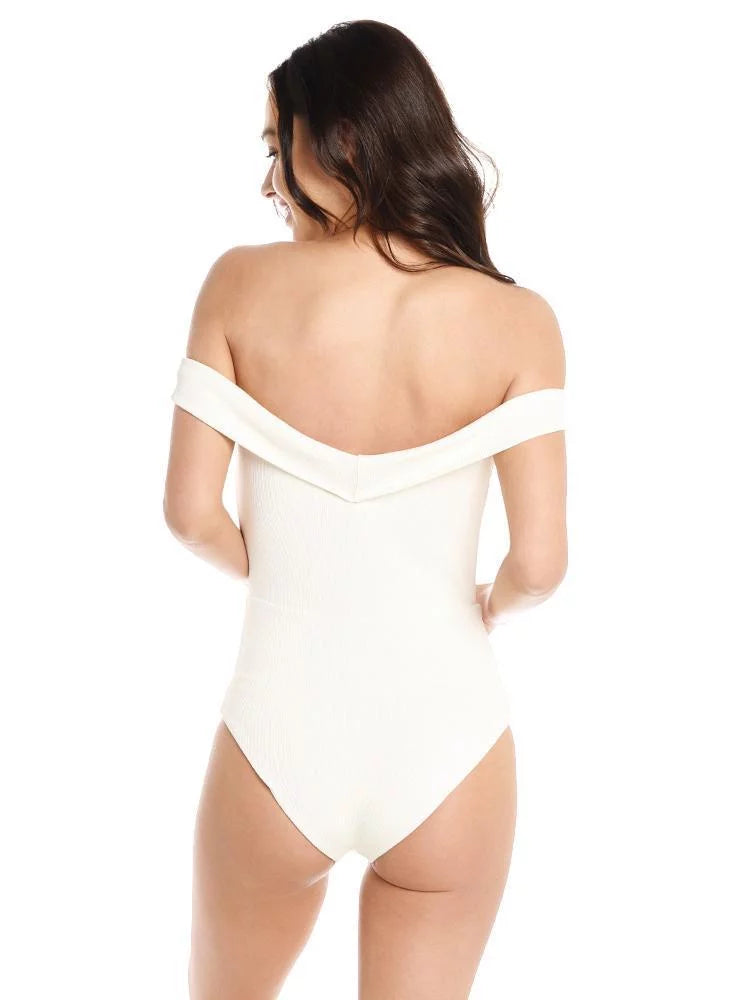 L*Space CREAM Anja Classic One Piece Swimsuit, US 4