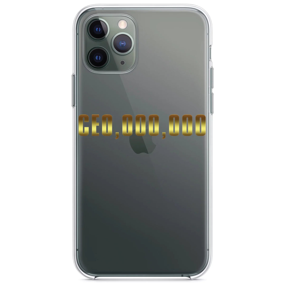 DistinctInk Clear Shockproof Hybrid Case for iPhone 13 (6.1" Monitor - TPU Bumper Acrylic Back Tempered Glass Display Protector - CEO,000,000 Entrepreneur 3 commo