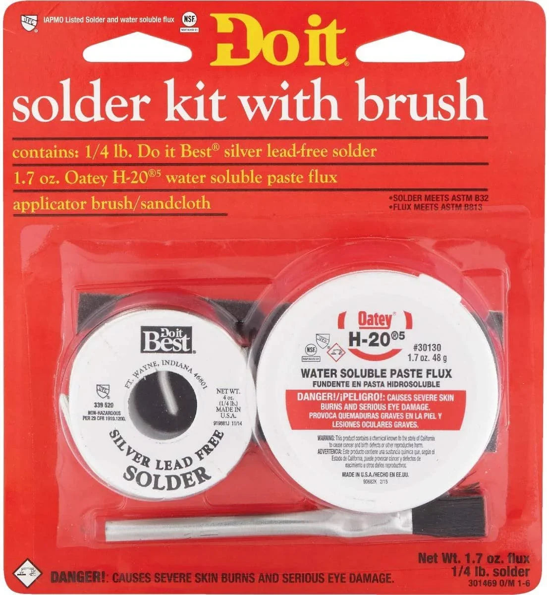 Oatey S C S 53070 Liquid Soluble Lead-Free Paste Flux Kit