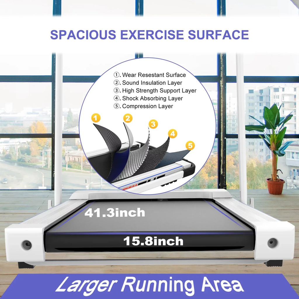 Dcenta FYC 2 in 1 Under Desk Treadmill - 2.5 Folding Treadmill for Home, Installation-Free Foldable Treadmill Compact Electric Running Machine, Remote Control & LED Display Walking Running Joggi