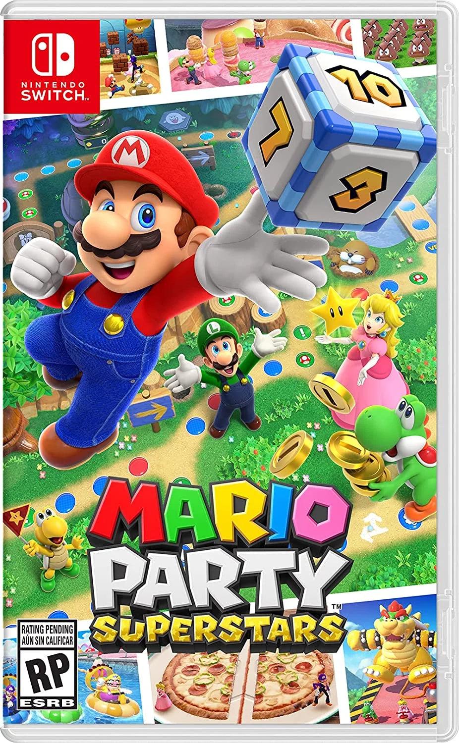 Nintendo Switch OLED Console White with Mario Party Superstars and Monitor Cleaning Cloth