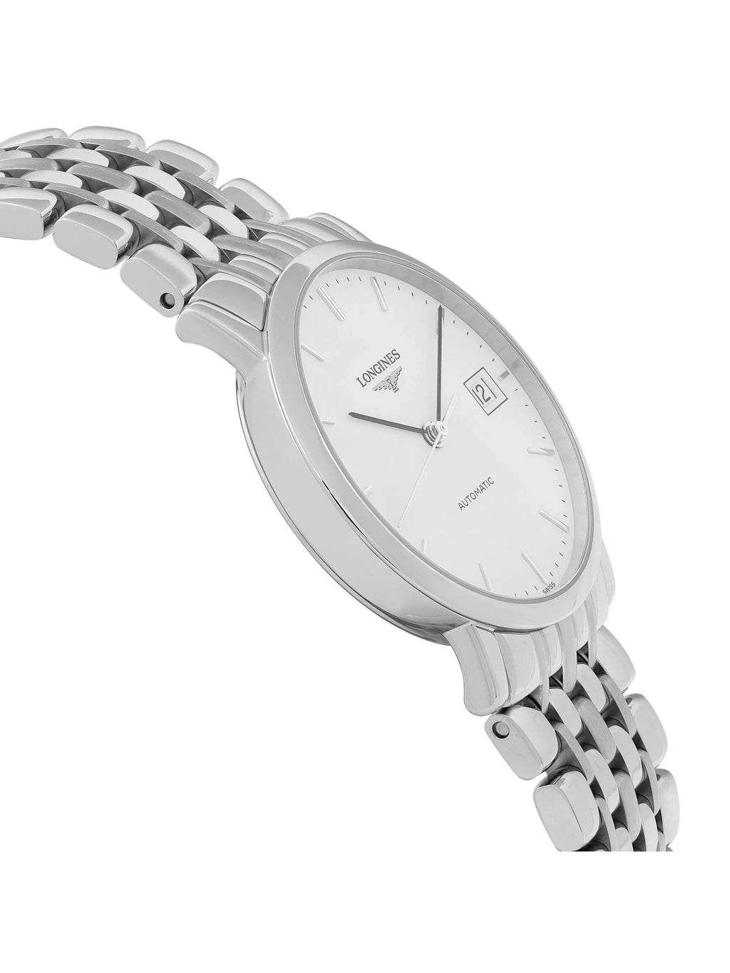 Longines Elegant Stainless Steel White Dial Automatic Ladies Watch L4.809.4.12.6
