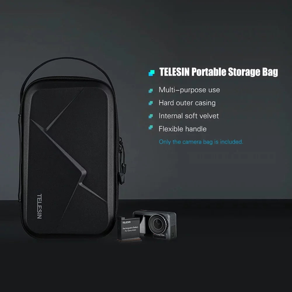 TELESIN Liquid Portable EVA Storage Case - DIY Storage Box Compatible with DJI OSMO Action, OSMO Pocket 8/7/6/5 Action Camera and Accessories