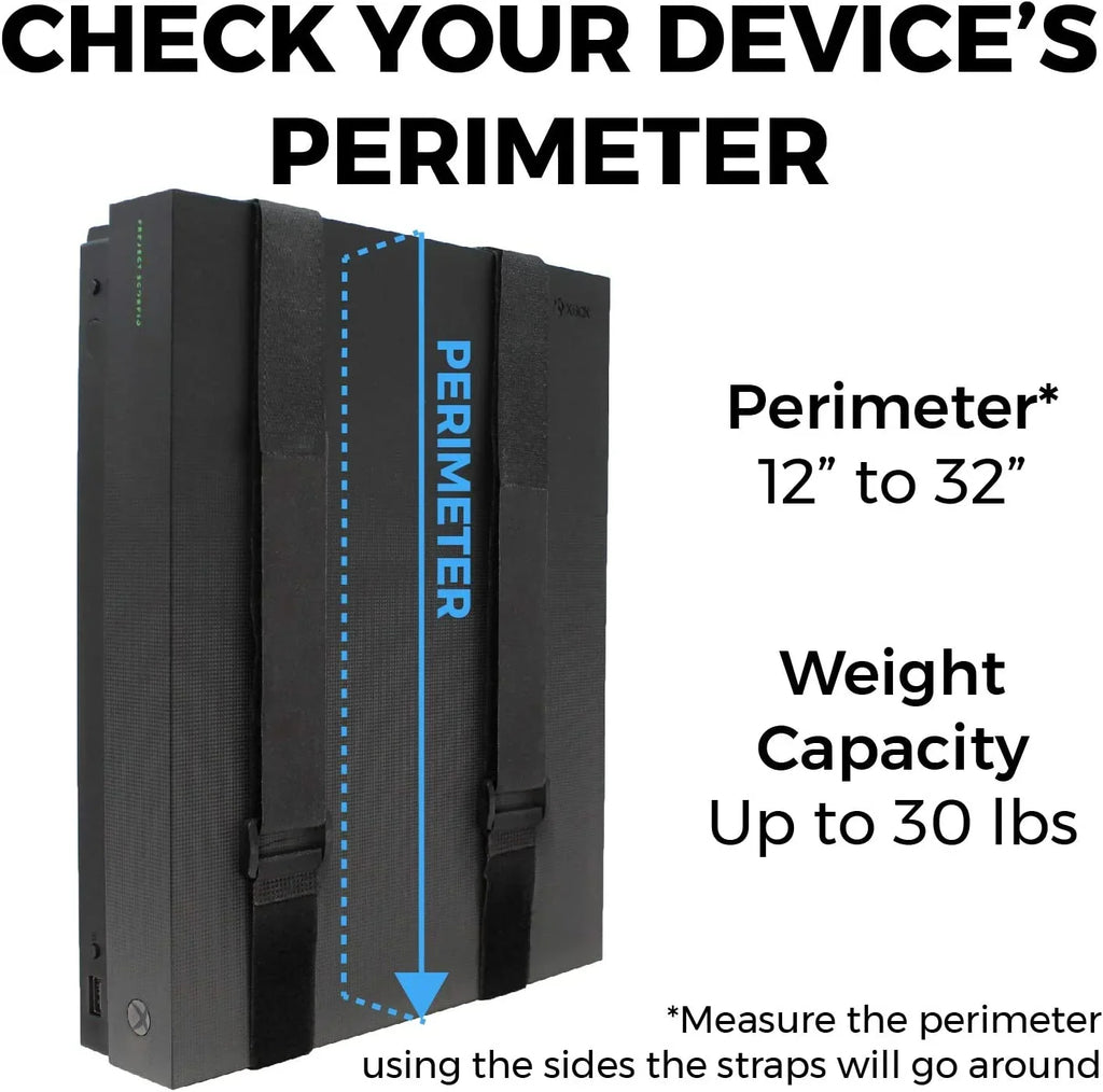 Universal Wall Mount (Black) | Adjustable Mount for Cable Boxes, Gaming Consoles, DVD Players, Routers,