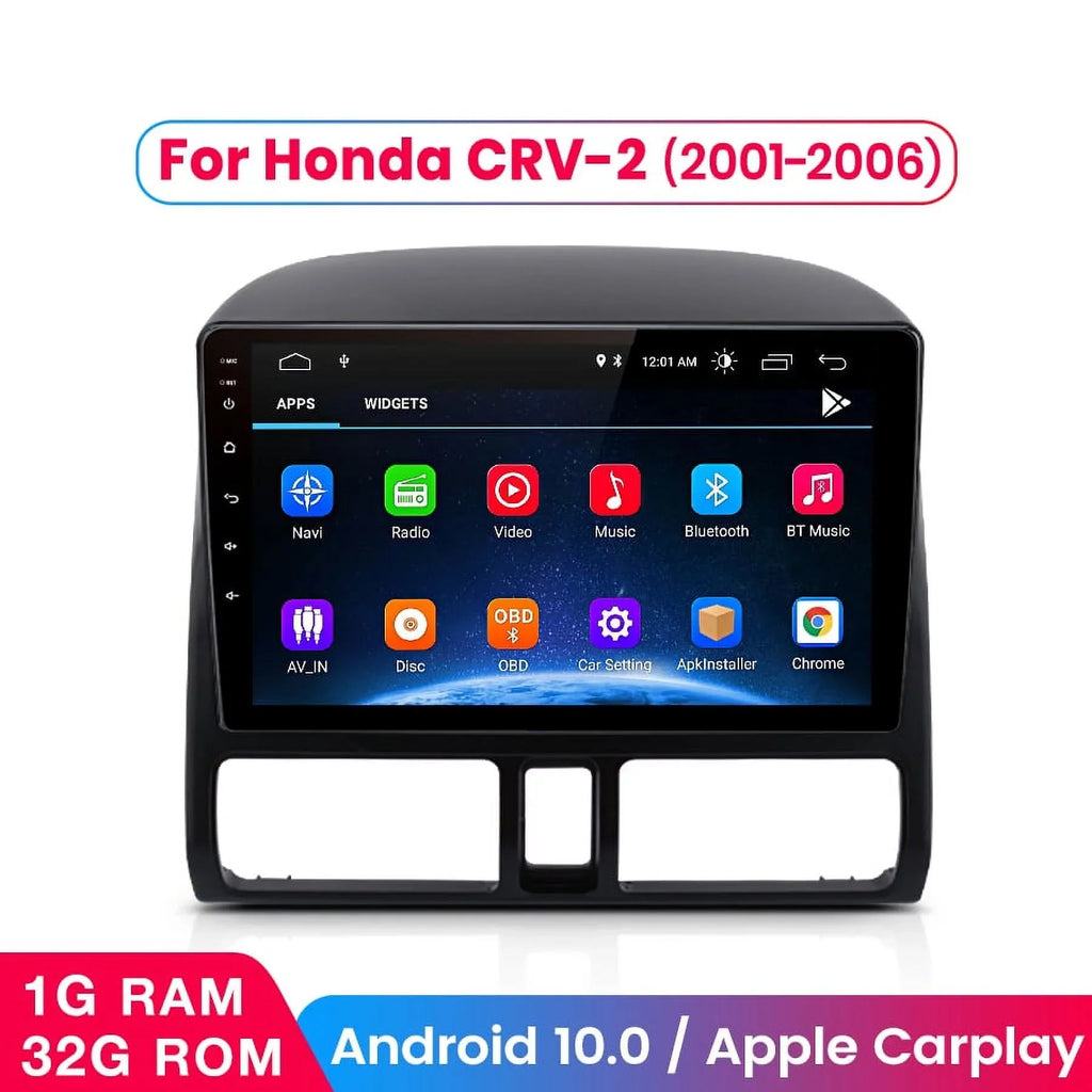 AWESAFE Carplay Car Stereo Radio for Honda CRV 2001 2002 2003 2004 2005 2006,1+32GB 9 Inch Touch Display with Android Auto GPS Navigator Bluetooth WiFi FM Radio Mirror Link