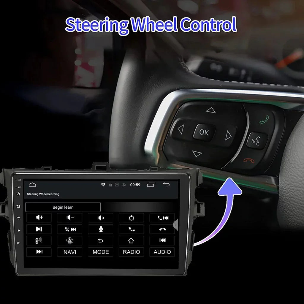 Binize Android 12 Car Stereo for Toyota Corolla 08-12 Compatible with Wireless CarPlay&Android Auto,Touch Monitor Car Radio Support Bluetooth, GPS Navigation, FM&AM, Backup Camera